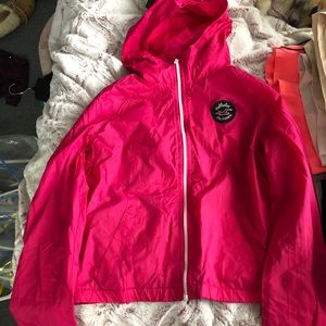 Pink Hollister wind breaker